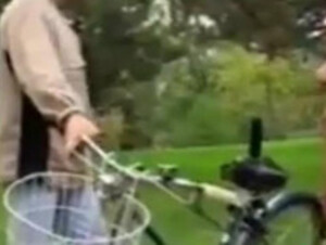 Riding her Bicycle outdoor