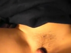 Cum on hairy pussy and string
