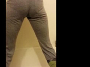 Girl bates with sweats on and shows how wet she is