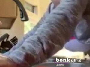 Boltongirl taken from behind over the sink part 1