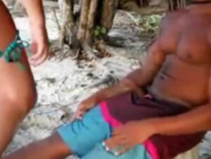 white girl fucks black guy on beach