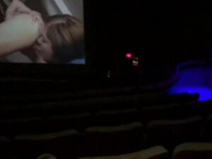 Girlfriend masturbating at Art Cinema