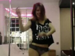 Strip pole dancing to Happy song