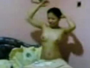 indonesia- horny girl strips and shows off