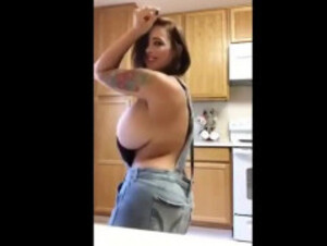 Pretty Girl Dancing and Shaking Her Big Titties