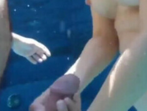 Girl pulling my cock underwater