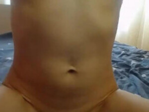 Very horny girl with saggy tits playing in front of cam