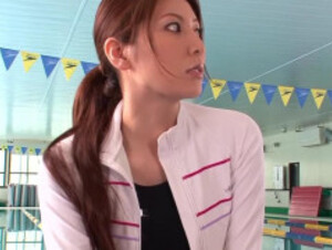 Yuna Shiina in Swimwear Wearing Instructor